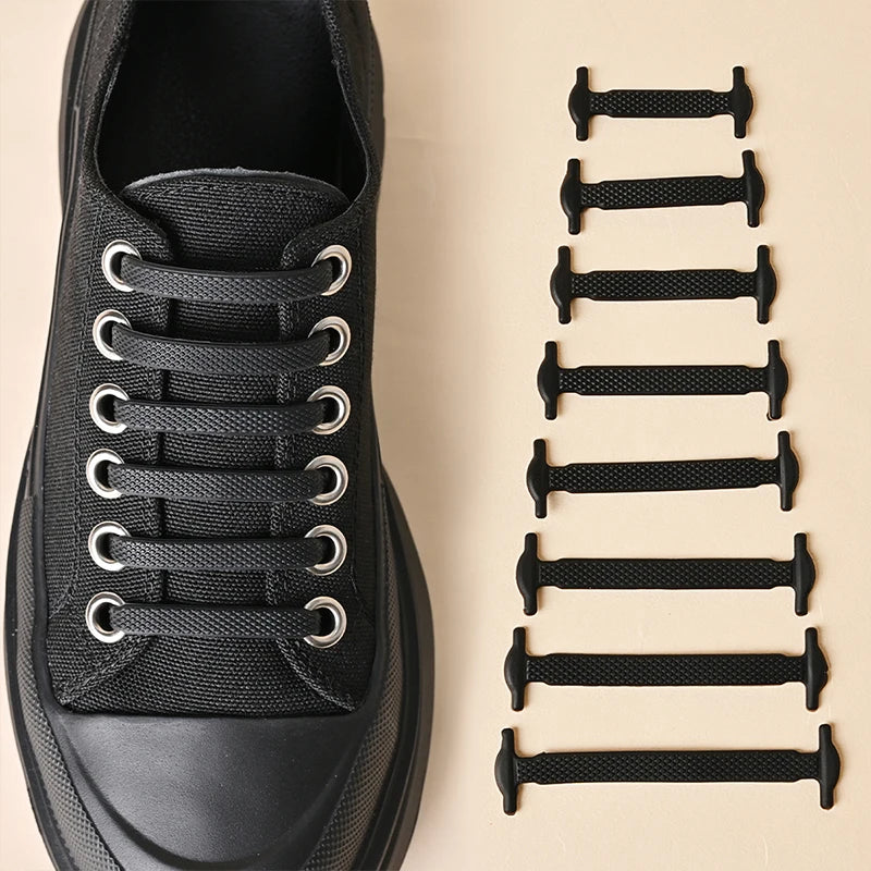 FlexLock No-Tie Laces – 16PCS Silicone Shoelace Set  Slip on. Stay secure. No tying needed.