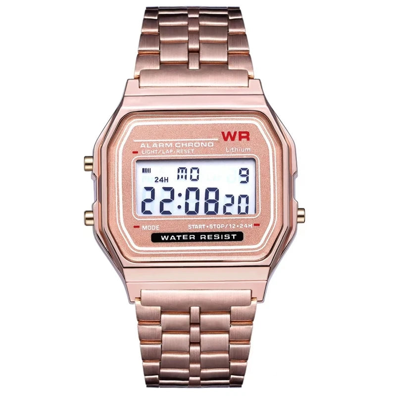 F91W Classic Digital Watch – Steel Band Edition  Timeless look. Everyday function. Effortless style.