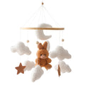 Baby Bed Bell Rattle Toy Soft Cartoon Bear Bed Bell 0-12 Months Bed Bell Wooden Newborn Music Box Bed Bell Hanging Toy Baby Gift