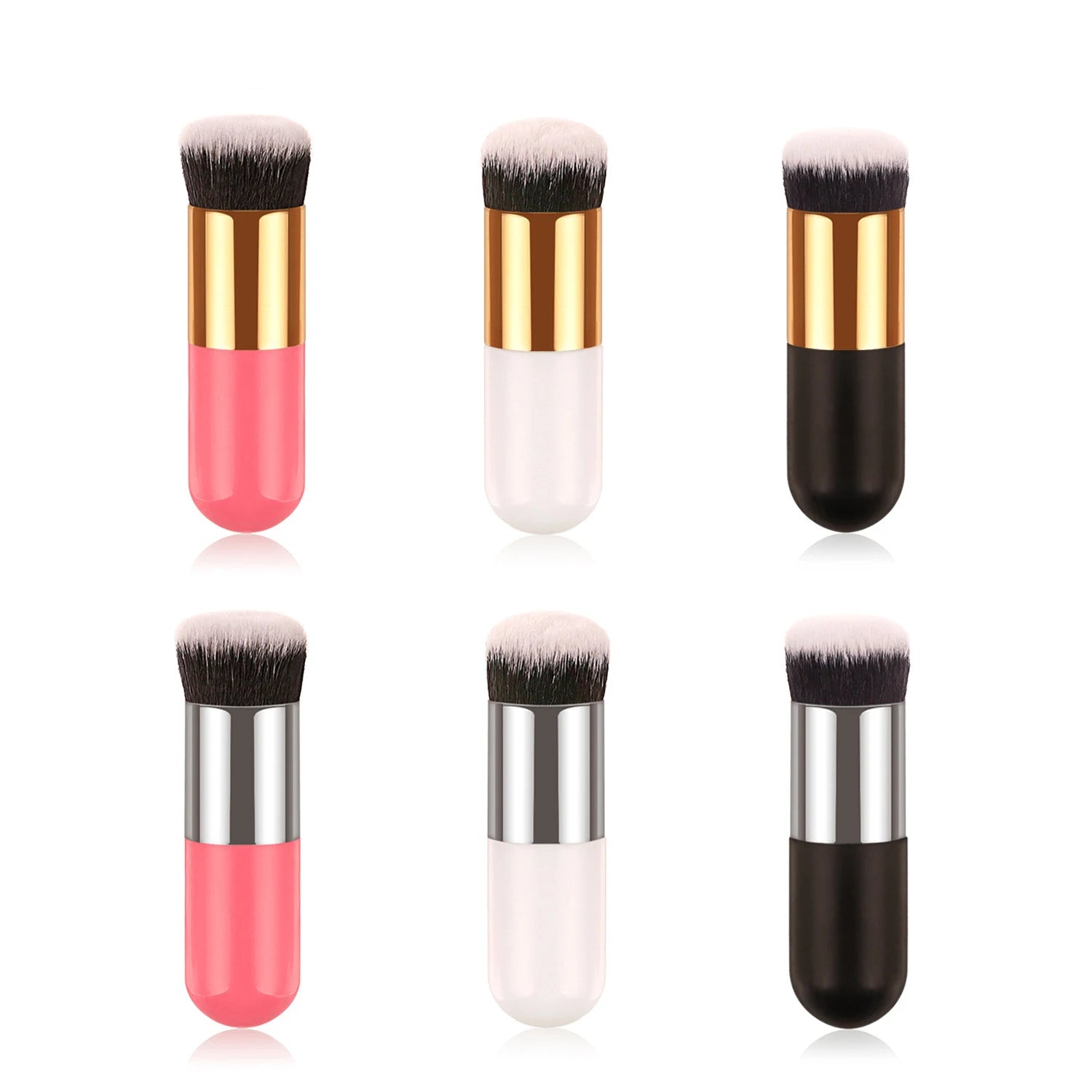 1Pcs New Chubby Pier Foundation Brush Flat Cream Makeup Brushes Professional Cosmetic Make-up Brush
