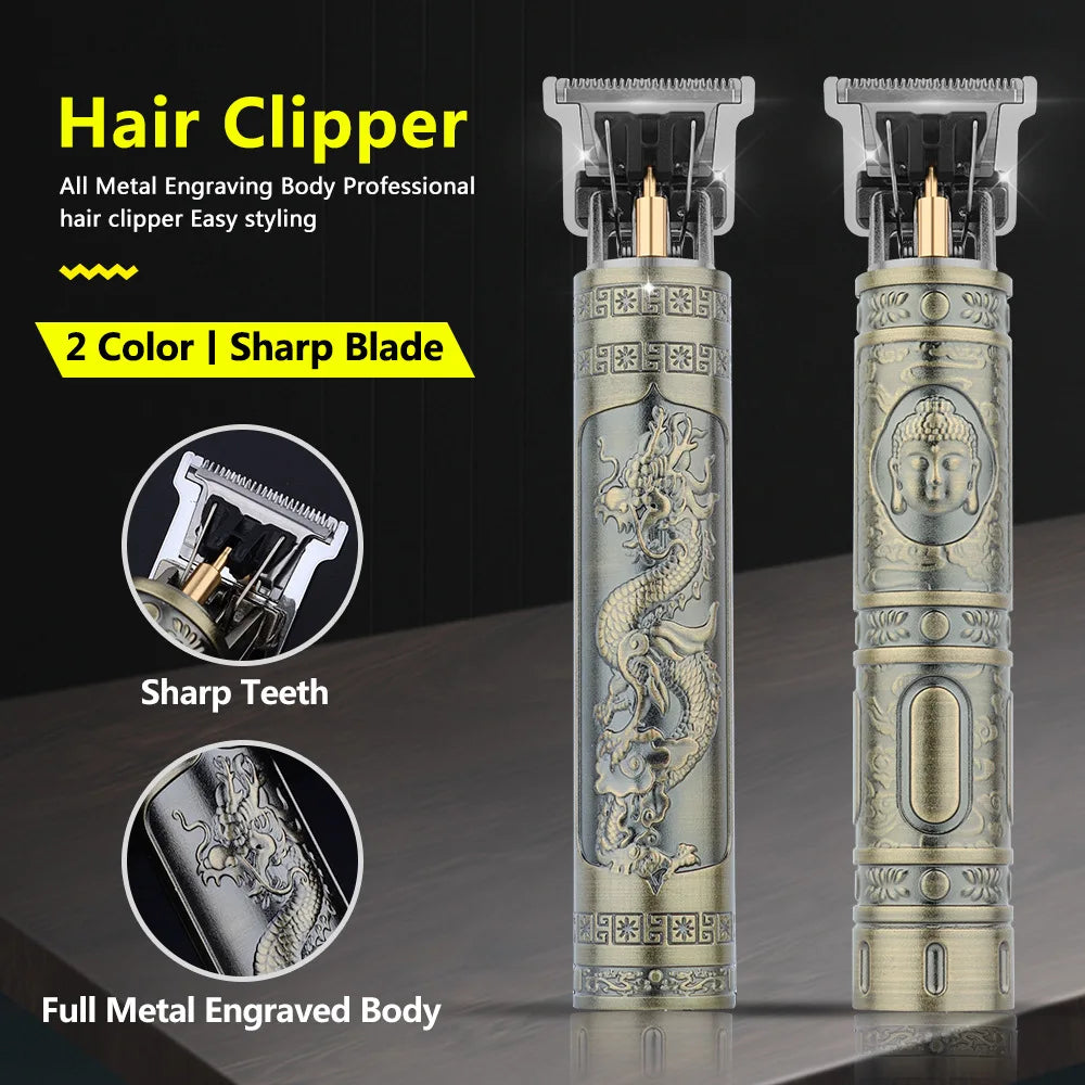 RetroCut T9 Pro Trimmer – Precision Hair & Beard Grooming Kit  Sharp, stylish, and built for professional-level grooming at home.