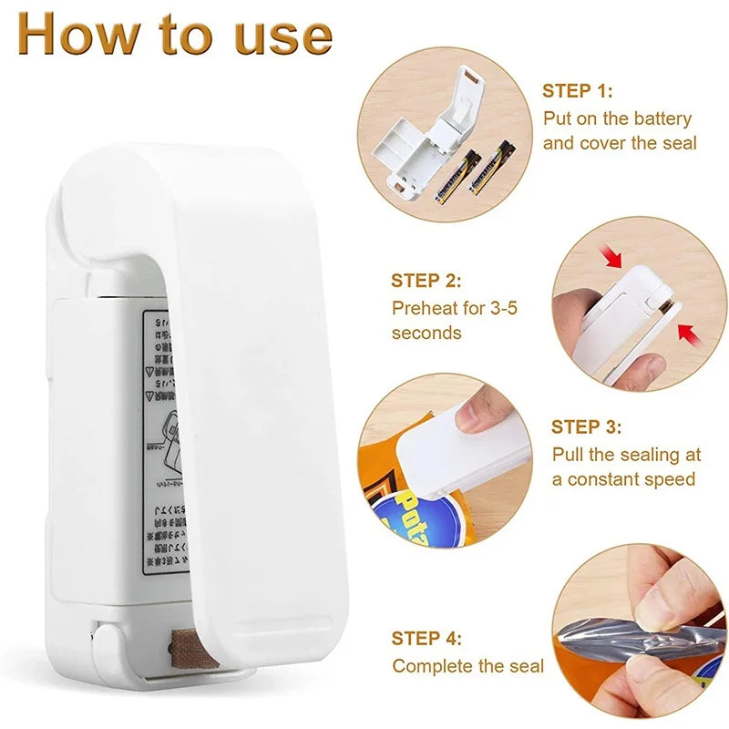 Mini Hea Bag Seal Machine Package Sealer Bags Thermal Plastic Food Bag
