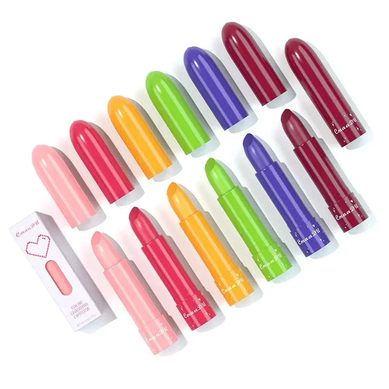 6 Color Waterproof Fruit Color Tinted Shine Changing Moisturizing Nourishing Glow Play Lip Balm lipstick Colour Care