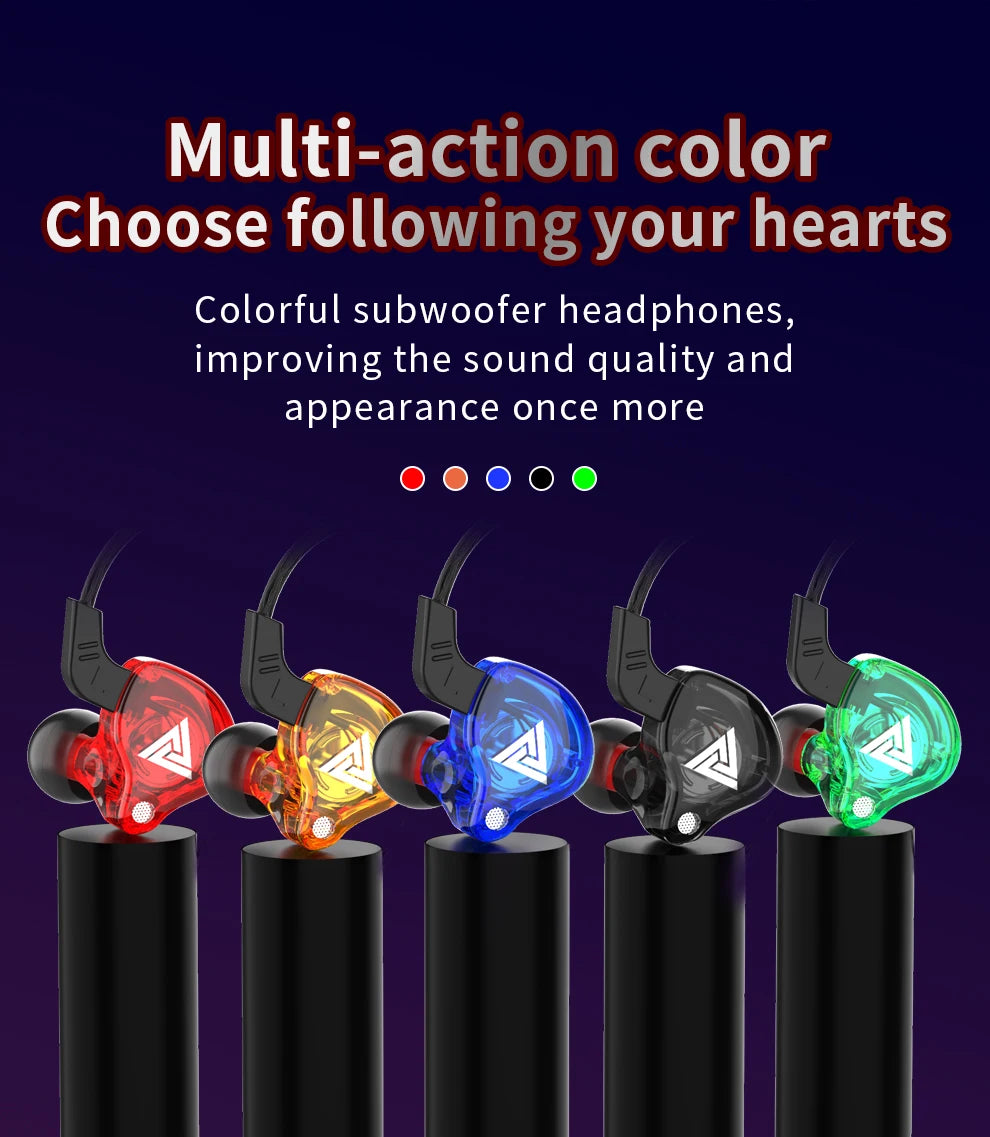 QKZ AK6 HiFi Earphones – 6 Driver In-Ear Headset  Deep bass. Clear sound. Built for everyday performance.