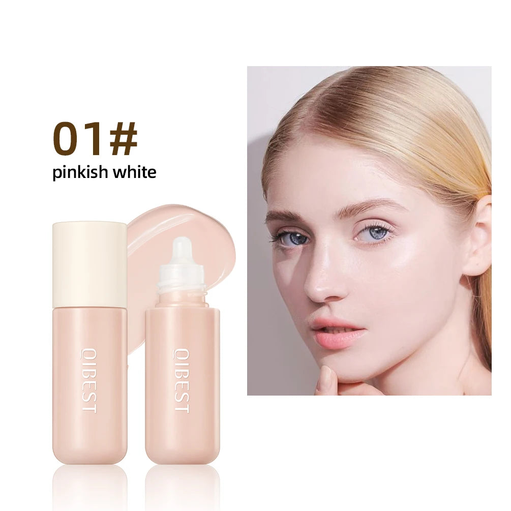 QIBEST Liquid Foundation High Coverage Waterproof Face Concealer Base Cream Lasting Oil-Control Professional Makeup For Women