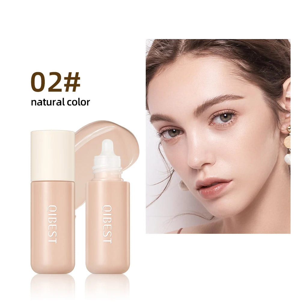 QIBEST Liquid Foundation High Coverage Waterproof Face Concealer Base Cream Lasting Oil-Control Professional Makeup For Women
