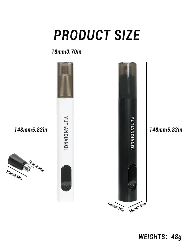 2 In 1 Electric Portable Ear And Nose Hair Trimmer Clipper 2024 Professional Painless Portable Eyebrow For Men