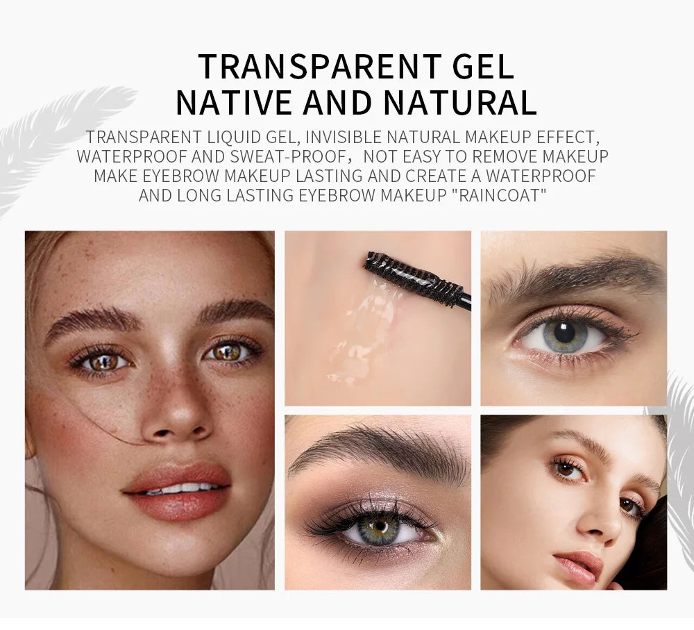 Waterproof Liquid Eyebrow Gel Transparent Brows Setting Tint Wax Lasting Fast Drying 3D Wild Eyebrow Fixing Soap Makeup Cosmetic