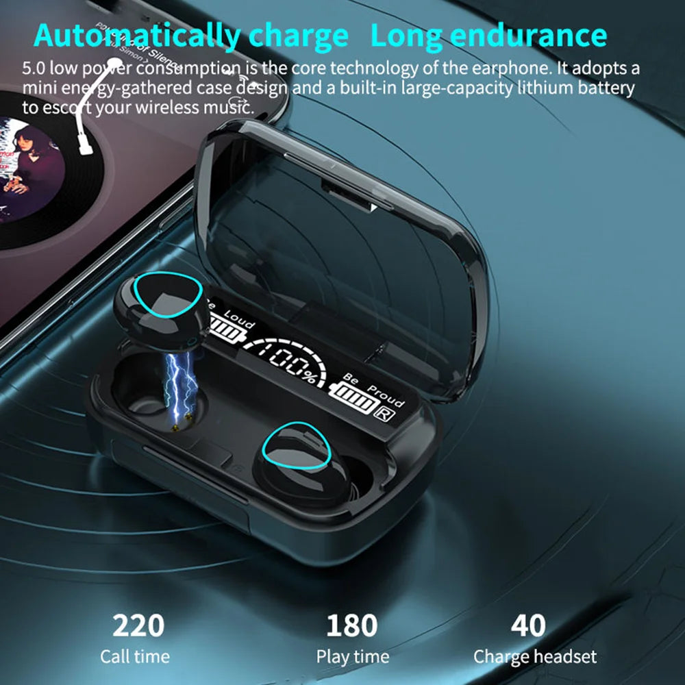 M10 Wireless Earbuds – Power Bank Charging & Deep Bass Sound  More than earbuds—your music, calls, and power on the go.