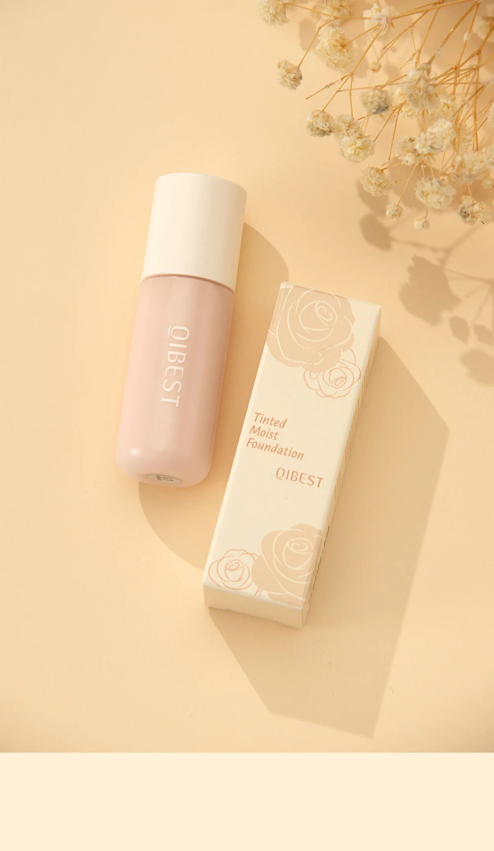 QIBEST Liquid Foundation High Coverage Waterproof Face Concealer Base Cream Lasting Oil-Control Professional Makeup For Women