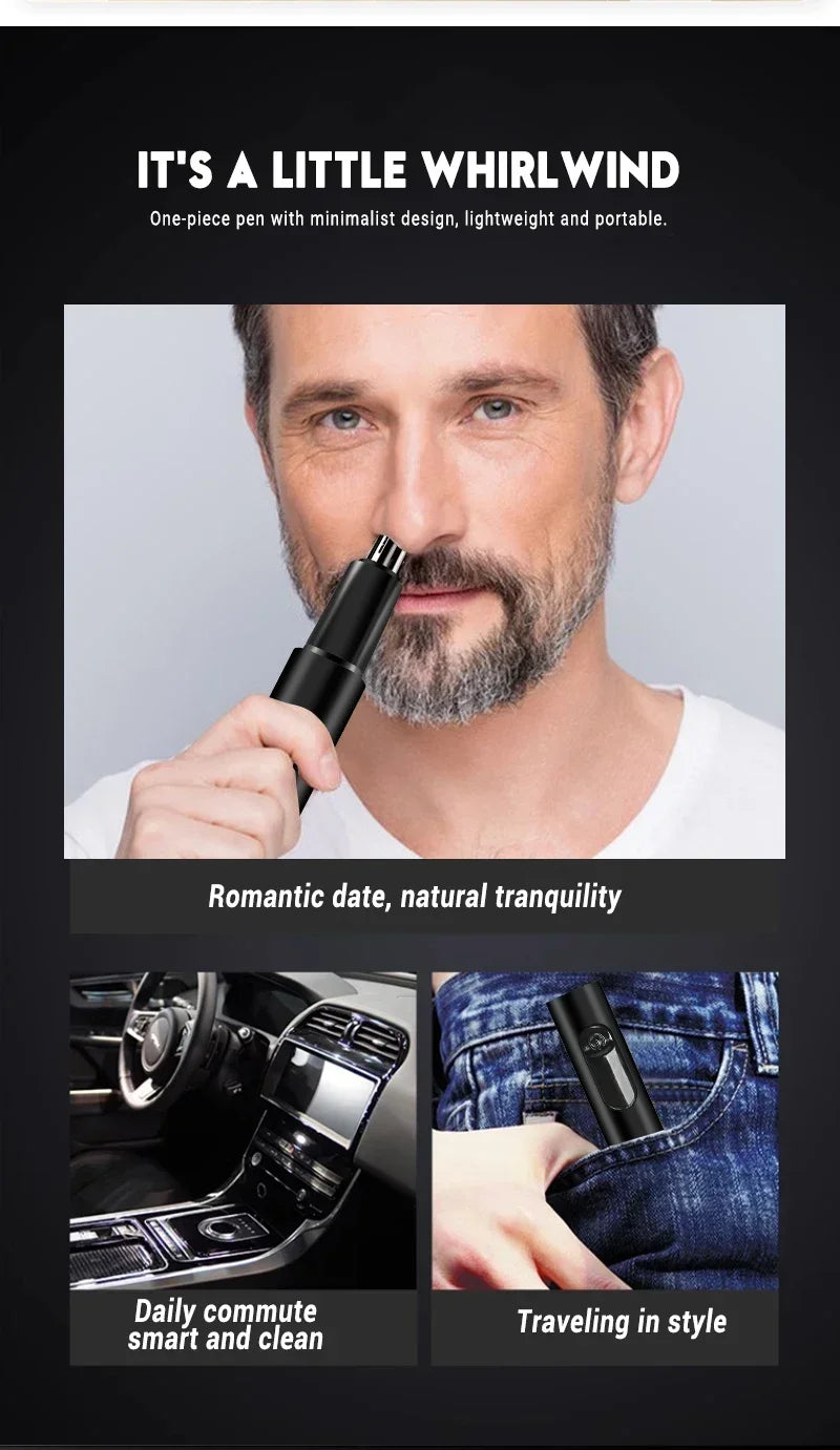 TrimPro 2-in-1 Grooming Tool – Ear, Nose & Eyebrow Trimmer  Clean look. Zero pain. Total precision.