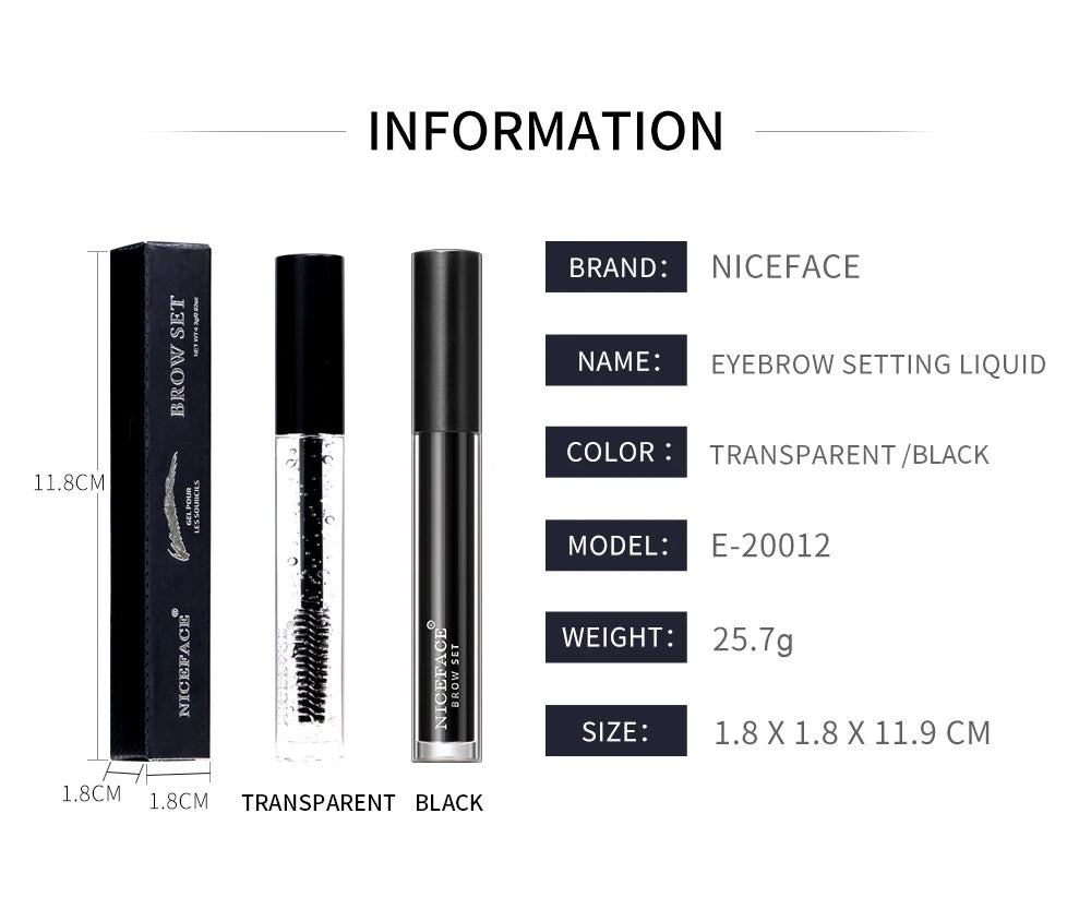 Waterproof Liquid Eyebrow Gel Transparent Brows Setting Tint Wax Lasting Fast Drying 3D Wild Eyebrow Fixing Soap Makeup Cosmetic