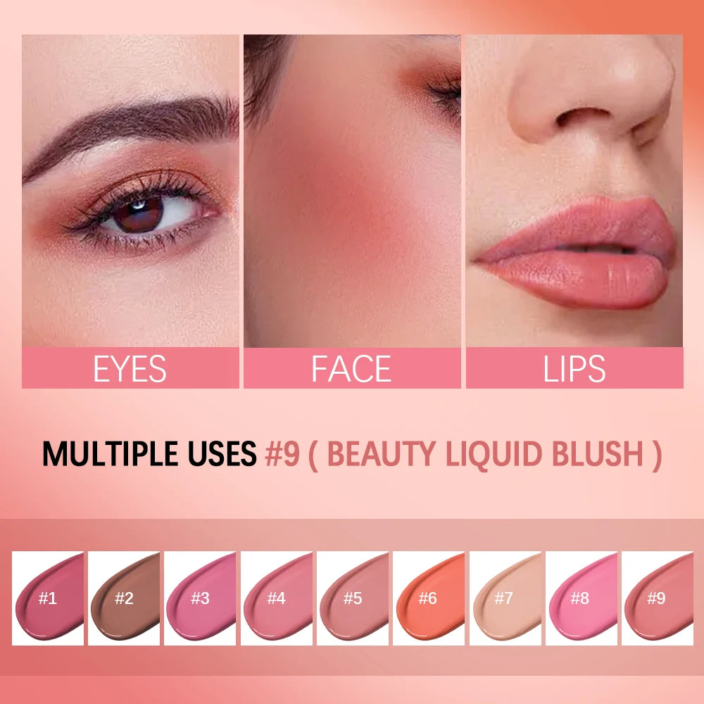 Beauty Liquid Blush Velvet Matte Blusher Face Pigment Lasting Waterproof Natural Cream Cheek Tint Orange Peach Maquiagem 4ml