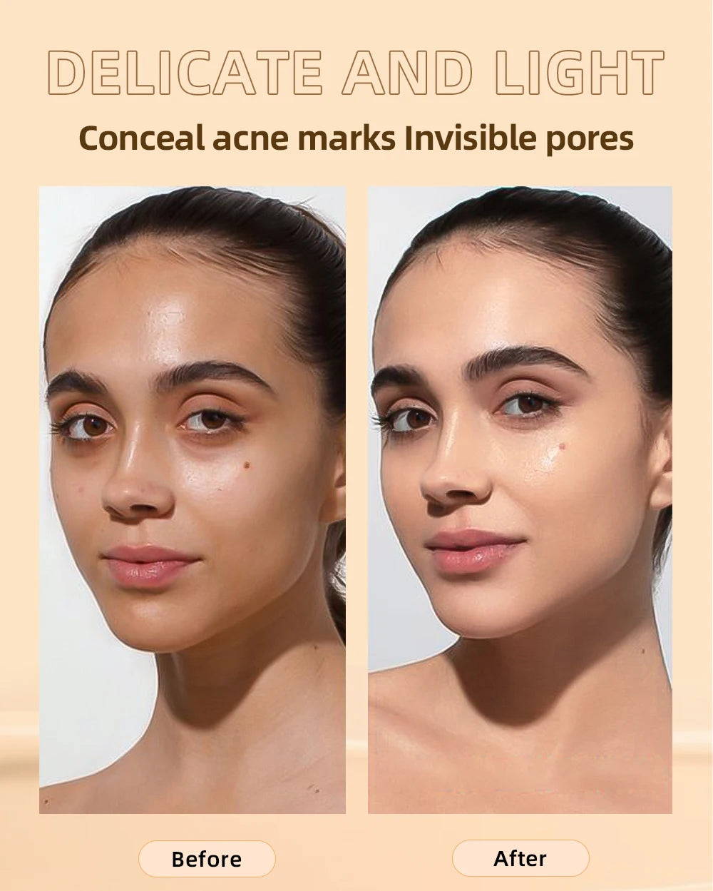 QIBEST Liquid Foundation High Coverage Waterproof Face Concealer Base Cream Lasting Oil-Control Professional Makeup For Women