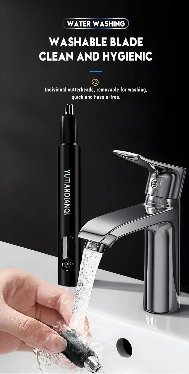TrimPro 2-in-1 Grooming Tool – Ear, Nose & Eyebrow Trimmer  Clean look. Zero pain. Total precision.