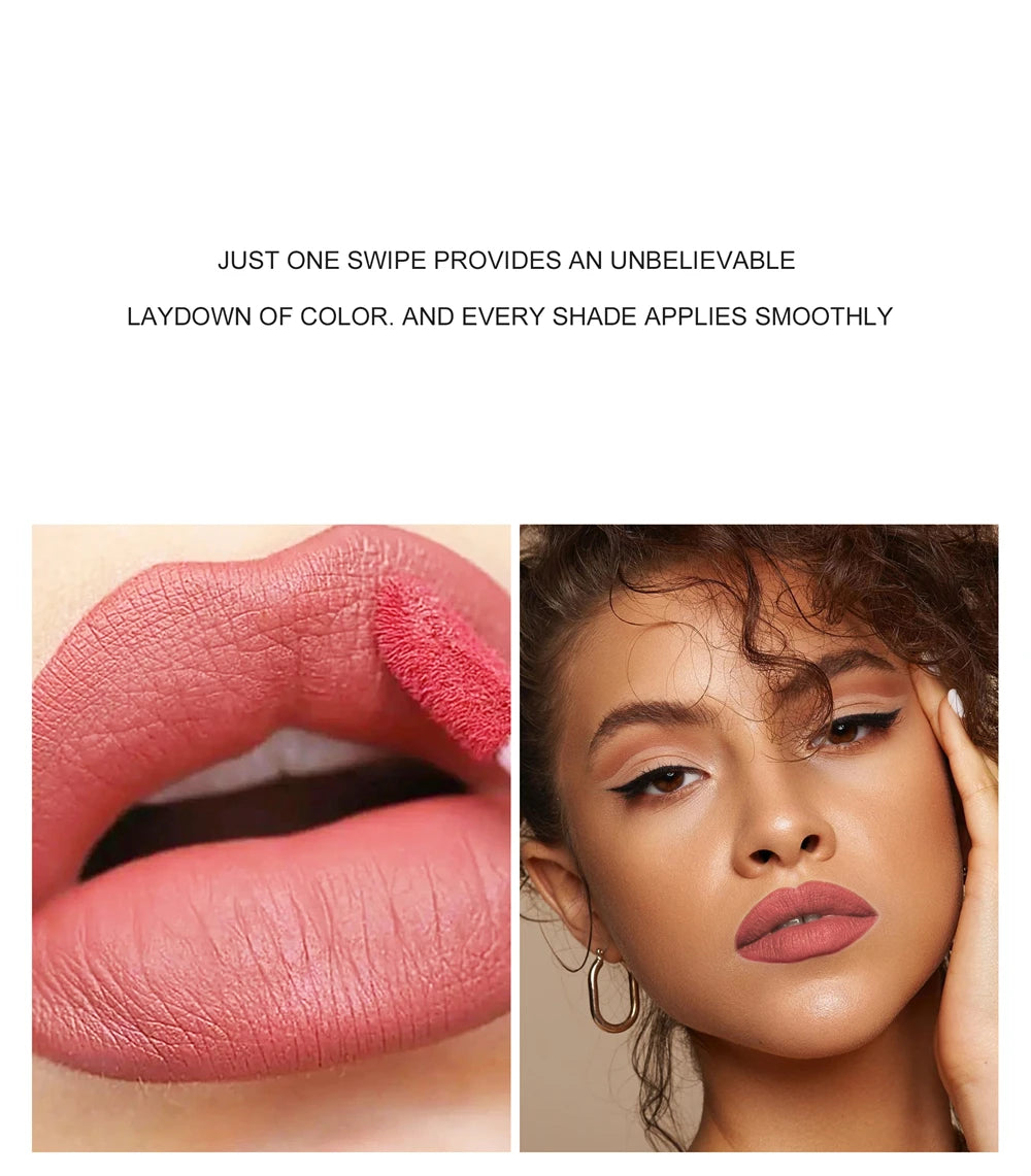 12 Color Matte Liquid Lipstick + Lip Liner Set Nude Velvet Lip Gloss Waterproof Long Lasting Lipgloss Glaze Cosmetics Kit