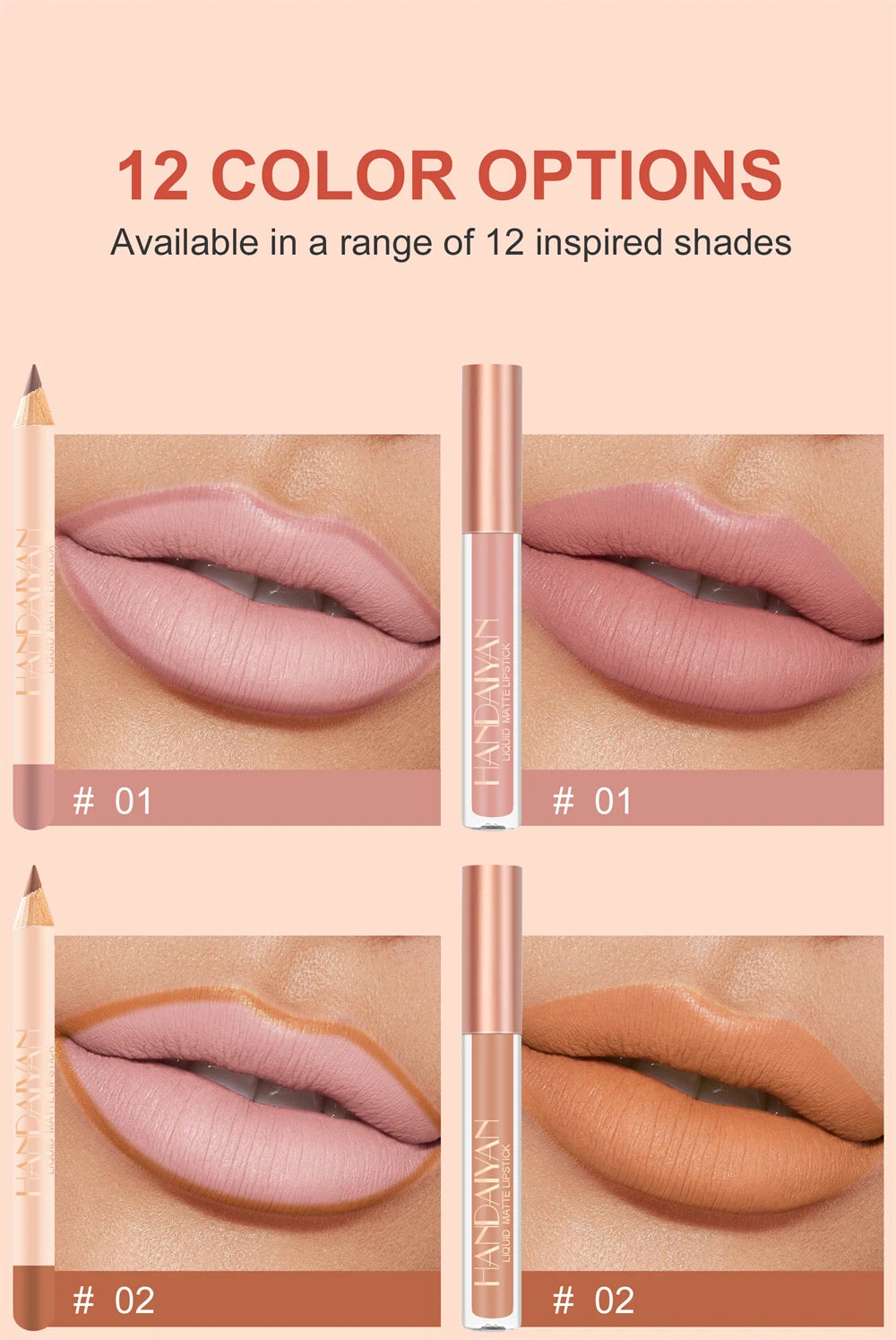 12 Color Matte Liquid Lipstick + Lip Liner Set Nude Velvet Lip Gloss Waterproof Long Lasting Lipgloss Glaze Cosmetics Kit