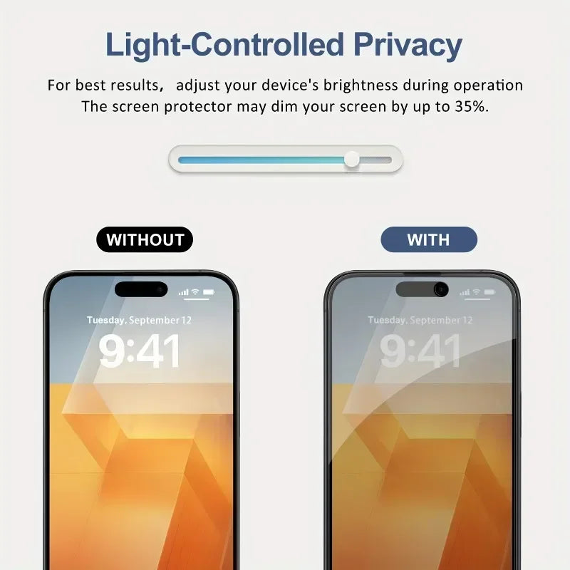 PrivacyShield Tempered Glass – Anti-Spy Screen Protector  Protect your screen—and your privacy—anytime, anywhere.