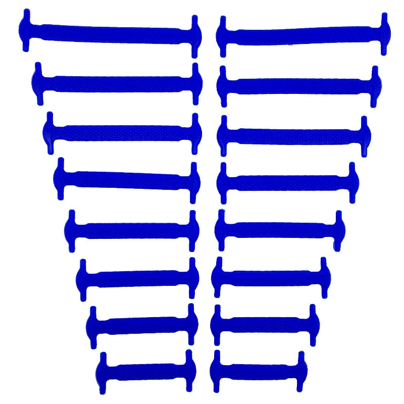 FlexLock No-Tie Laces – 16PCS Silicone Shoelace Set  Slip on. Stay secure. No tying needed.