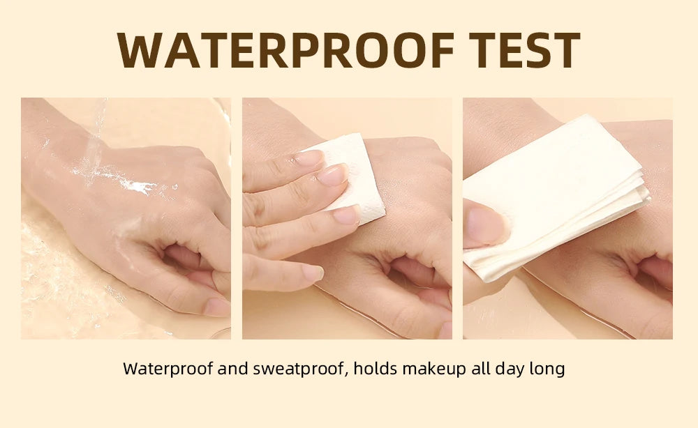 QIBEST Liquid Foundation High Coverage Waterproof Face Concealer Base Cream Lasting Oil-Control Professional Makeup For Women