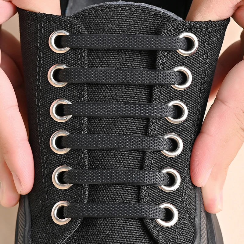 FlexLock Silicone Laces – 16PCS No-Tie Shoelace Set  No tying. No hassle. Just comfort.