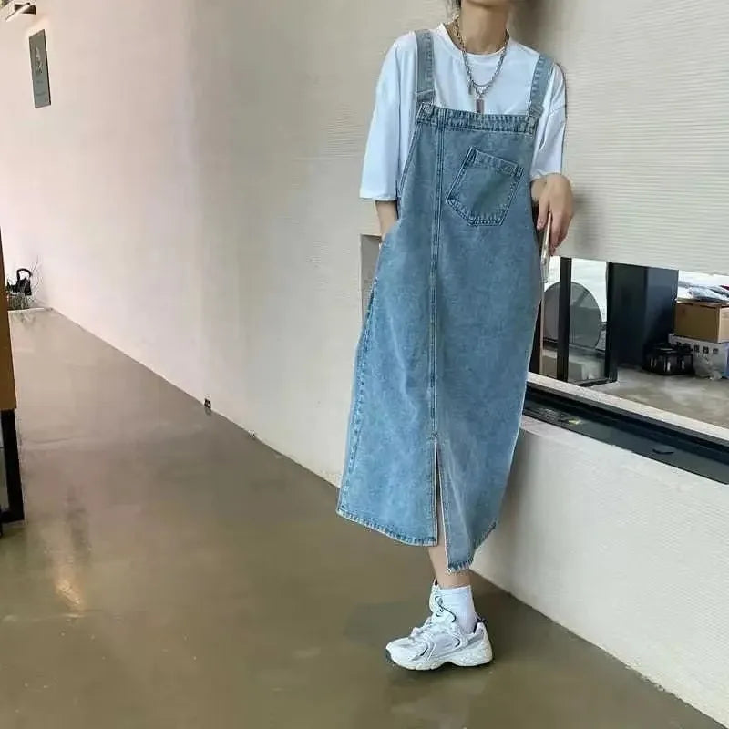 DenimEase Overall Dress – Casual Summer Slip Style  Relaxed, timeless, and effortlessly cool.
