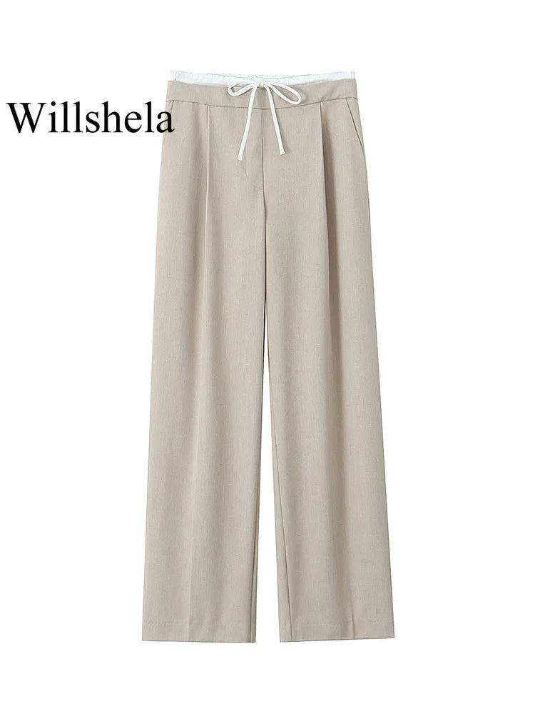 ChicLace Straight Pants – High-Waist Zip Detail Trousers  Structured style. Elegant fit. Effortless confidence.