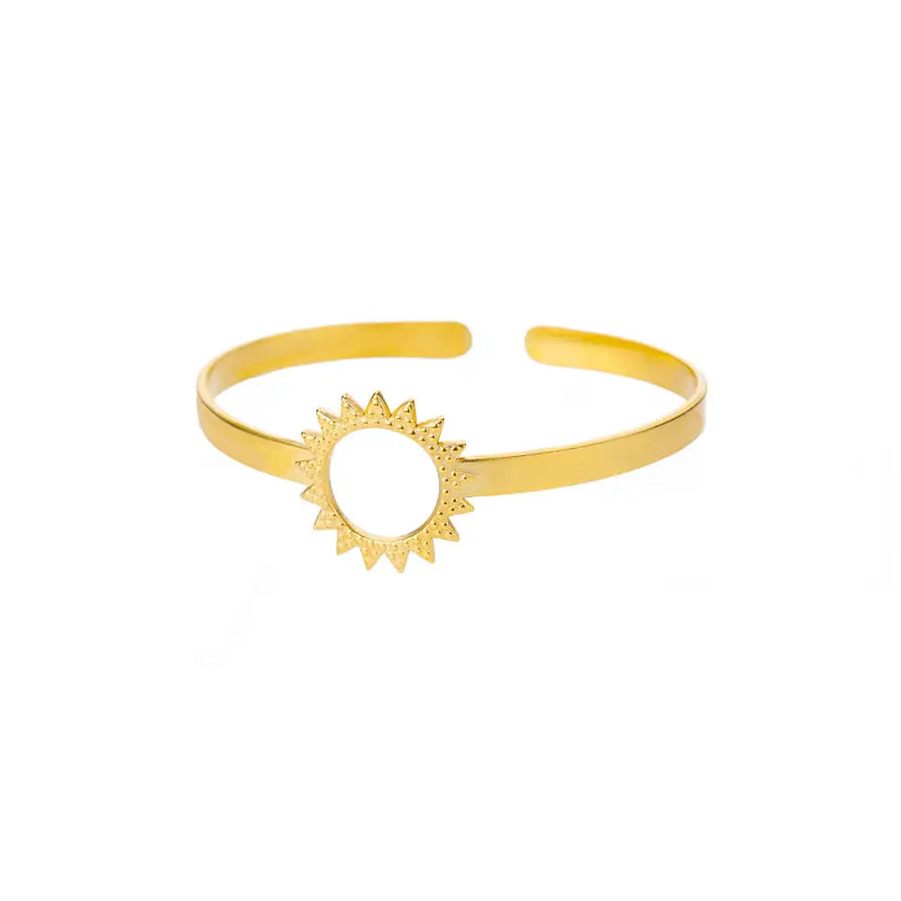 Classic Bump Pattern Openning Bangles For Women Stainless Steel Cuff Bracelet Gold Color  Hand Ornament Party Jewelry Gift