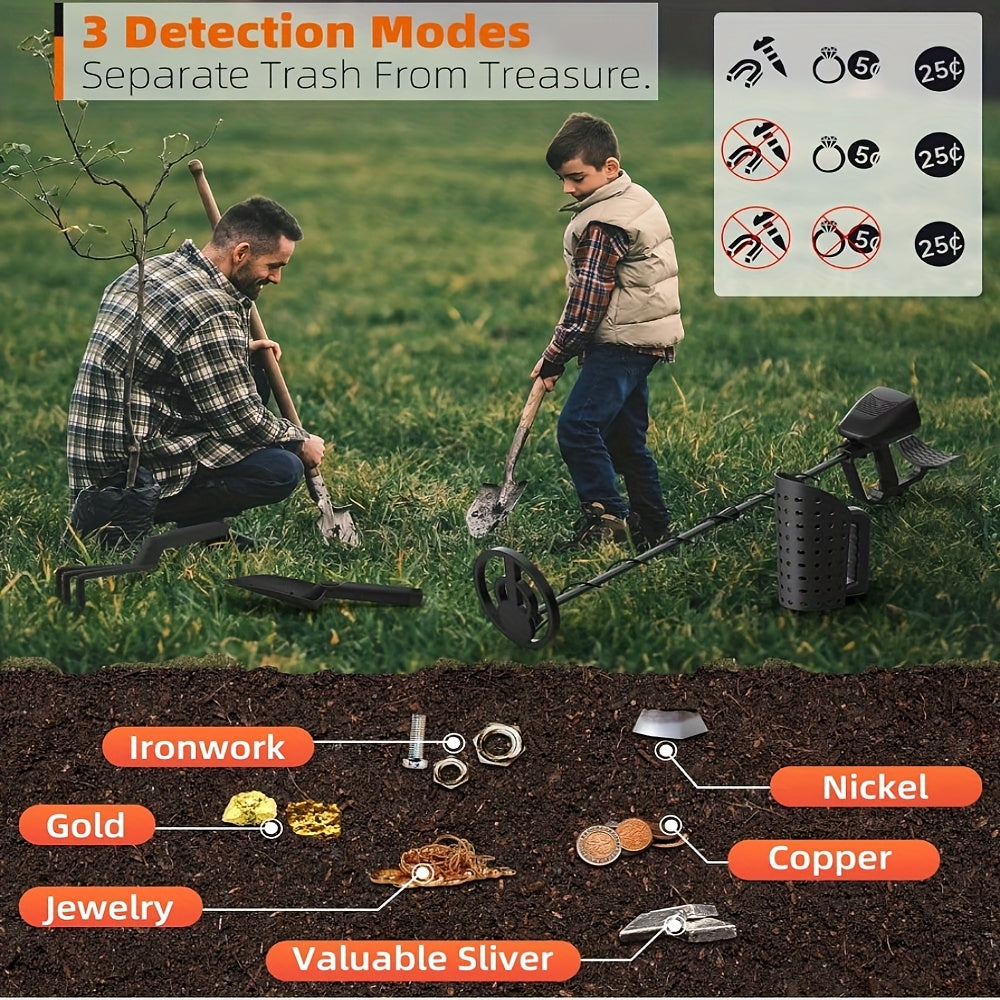 1st 12.7 cm Deep Coin Size Objects, 91.44 cm Deep Larger Objects Handheld Underground Metal Detector, High Sensitivity Beach Treasure Finder