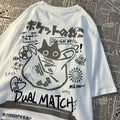 Neko Vibe Oversized Tee – Japanese Retro Cat Print  Cute style. Cozy fit. Everyday vibes.