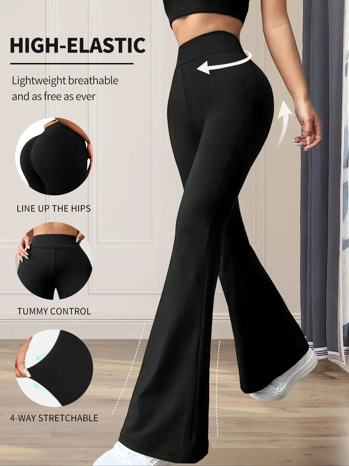 FlareMuse Pants – High-Waist Slim Flared Trousers  Sculpted fit. Elegant flare. Effortless confidence.