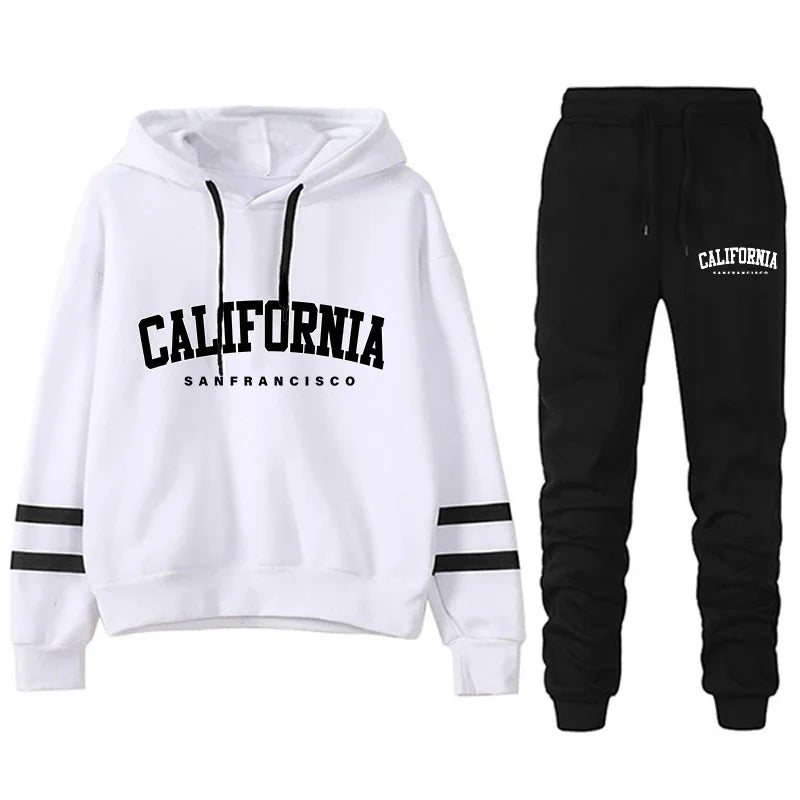 CaliStripe Tracksuit – Casual Streetwear Set  Laid-back comfort with a bold street vibe.
