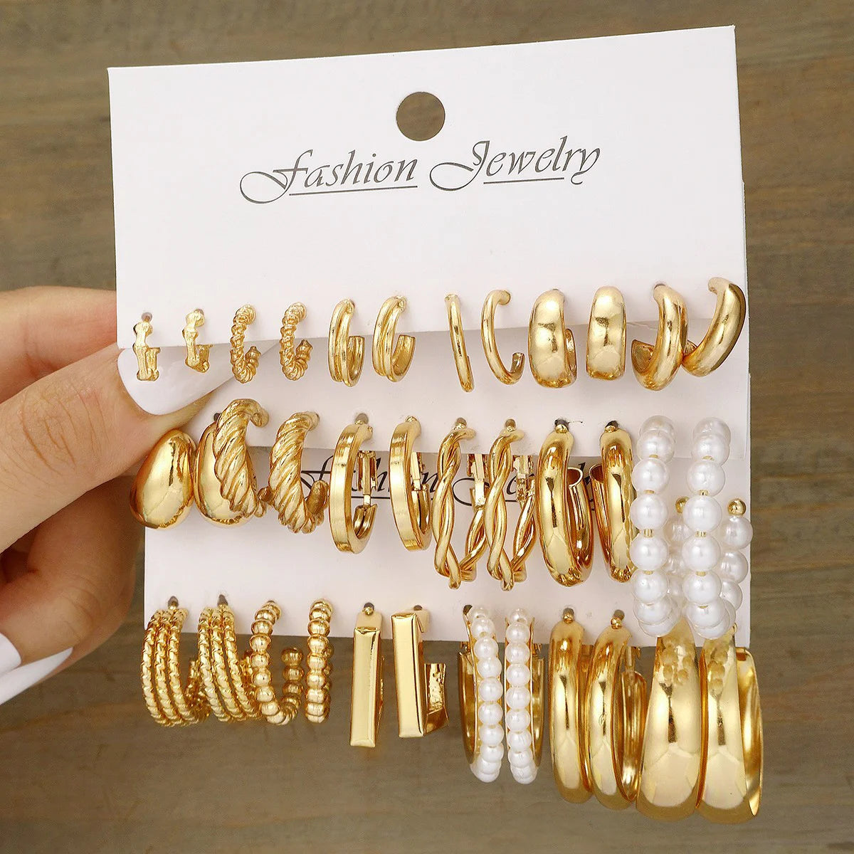Boho Glow Hoop Set – Geometric Pearl Earrings  Vintage charm. Modern edge. Everyday shine.