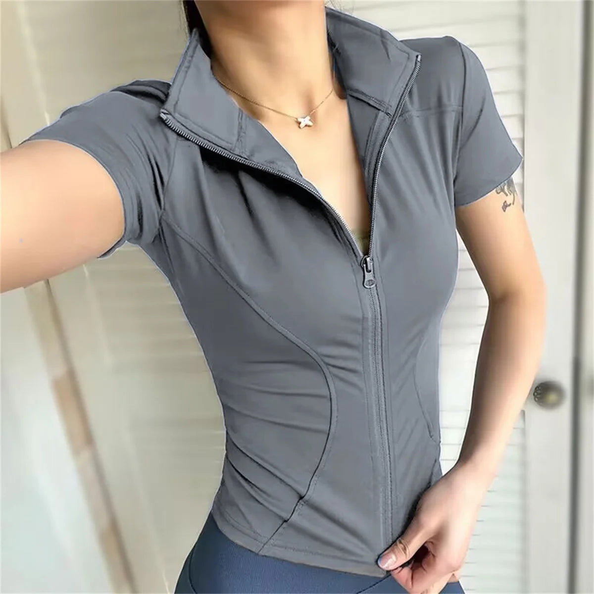 Zip Active Sport Jacket – Slim Fit Short Sleeve Top  Lightweight feel. Sleek fit. Performance ready.