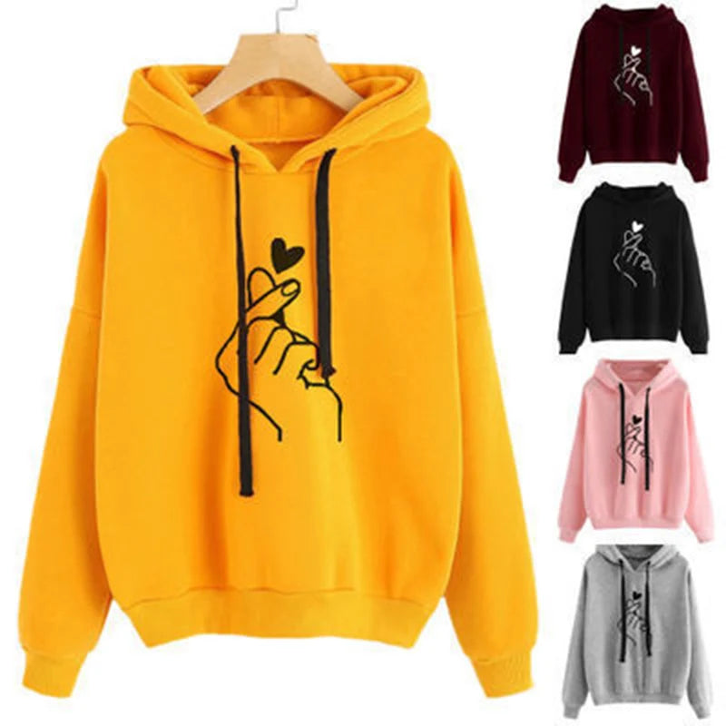HeartCozy Hoodie – Korean Fleece Loose Fit  Warm feel. Cute detail. Everyday comfort.