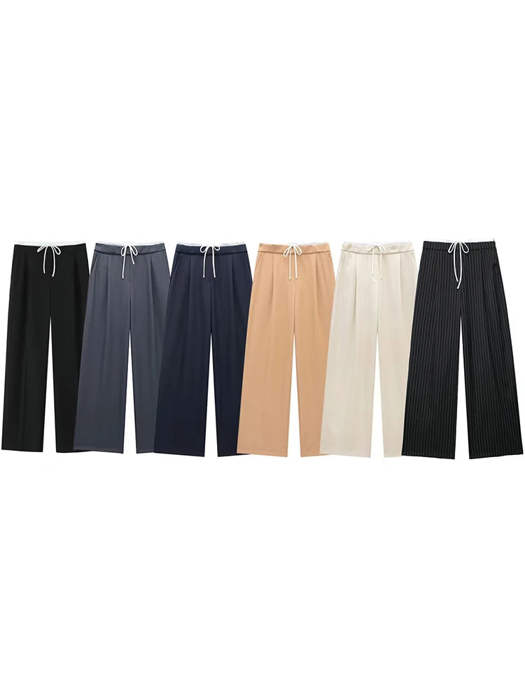ChicLace Straight Pants – High-Waist Zip Detail Trousers  Structured style. Elegant fit. Effortless confidence.