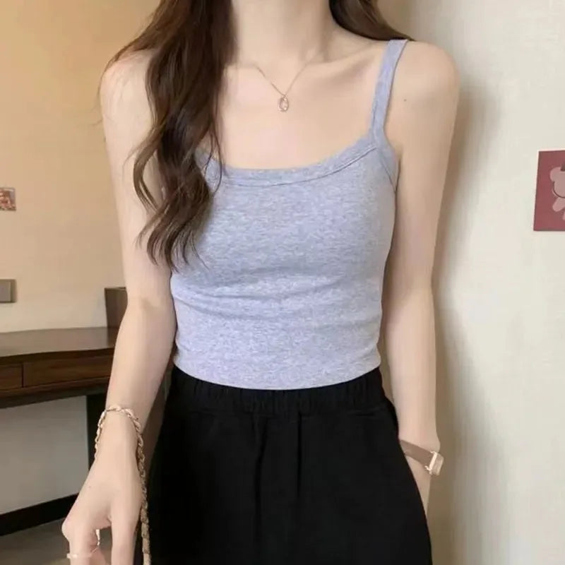 Silk Muse Crop Top – Sleeveless Camisole Essential  Simple. Sexy. Made to elevate your everyday look.