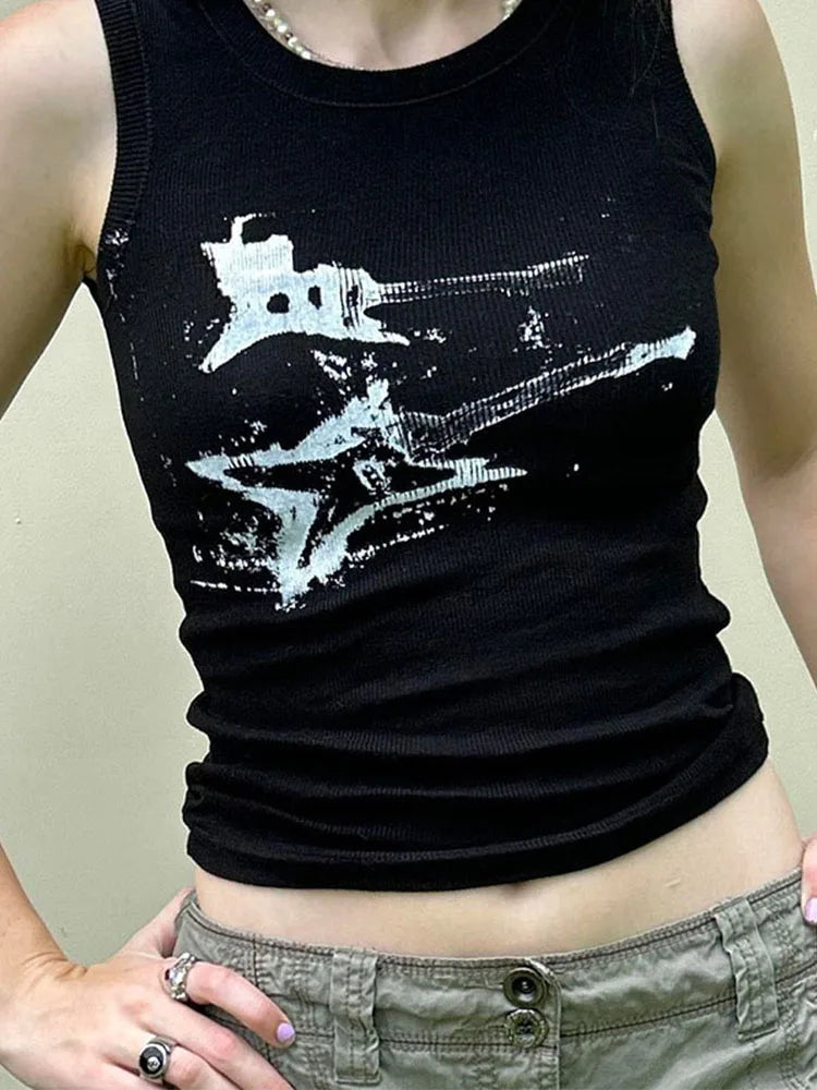 RiffCore Crop Tank – Y2K Guitar Grunge Top  Turn up your style. Loud, bold, and unapologetically co