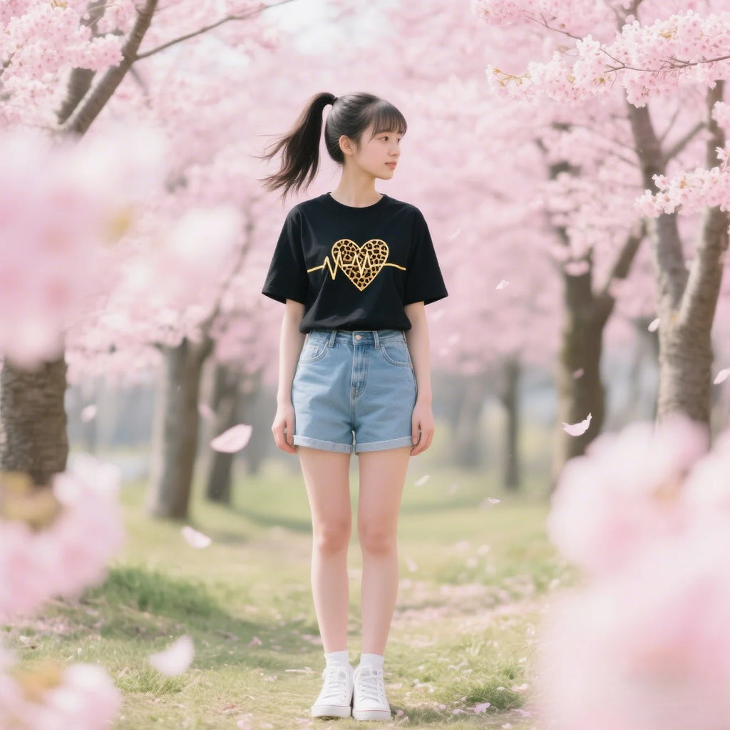 Wild Pulse Tee – Leopard Heartbeat Graphic T-Shirt  Bold, stylish, and full of attitude.