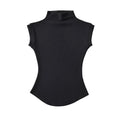 SleekMuse Sleeveless Tee – High Neck Slim Fit Top  Minimal design. Sculpted fit. Effortless style.