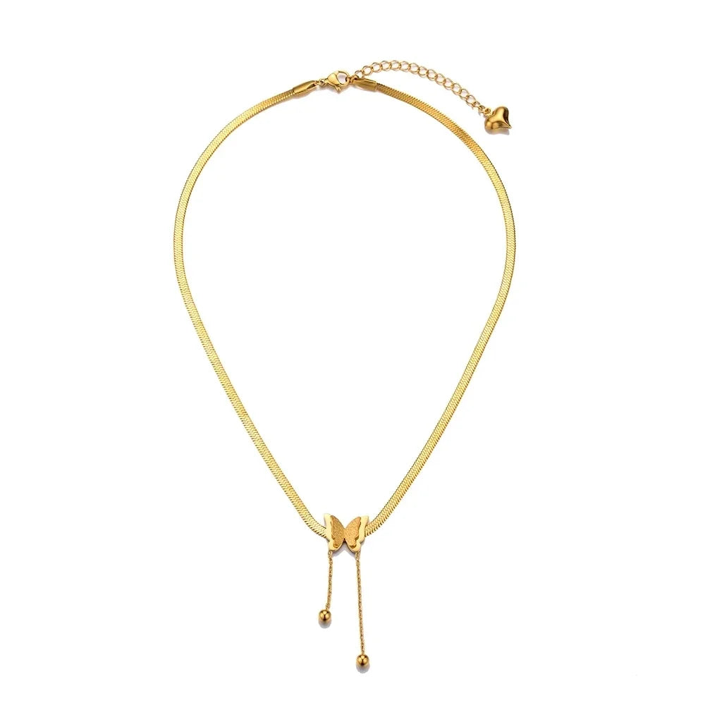 ButterflyMuse Necklace – Vintage Gold Charm Choker  Delicate charm. Vintage glow. Aesthetic elegance.