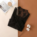 LaceMesh Crop Top – Sheer Long Sleeve Elegance  Delicate lace. Bold layers. Effortless style.