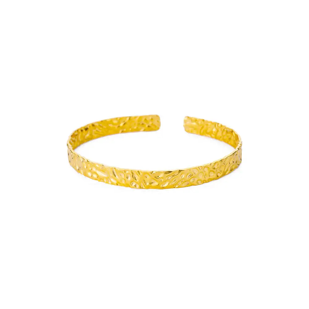 Classic Bump Pattern Openning Bangles For Women Stainless Steel Cuff Bracelet Gold Color  Hand Ornament Party Jewelry Gift