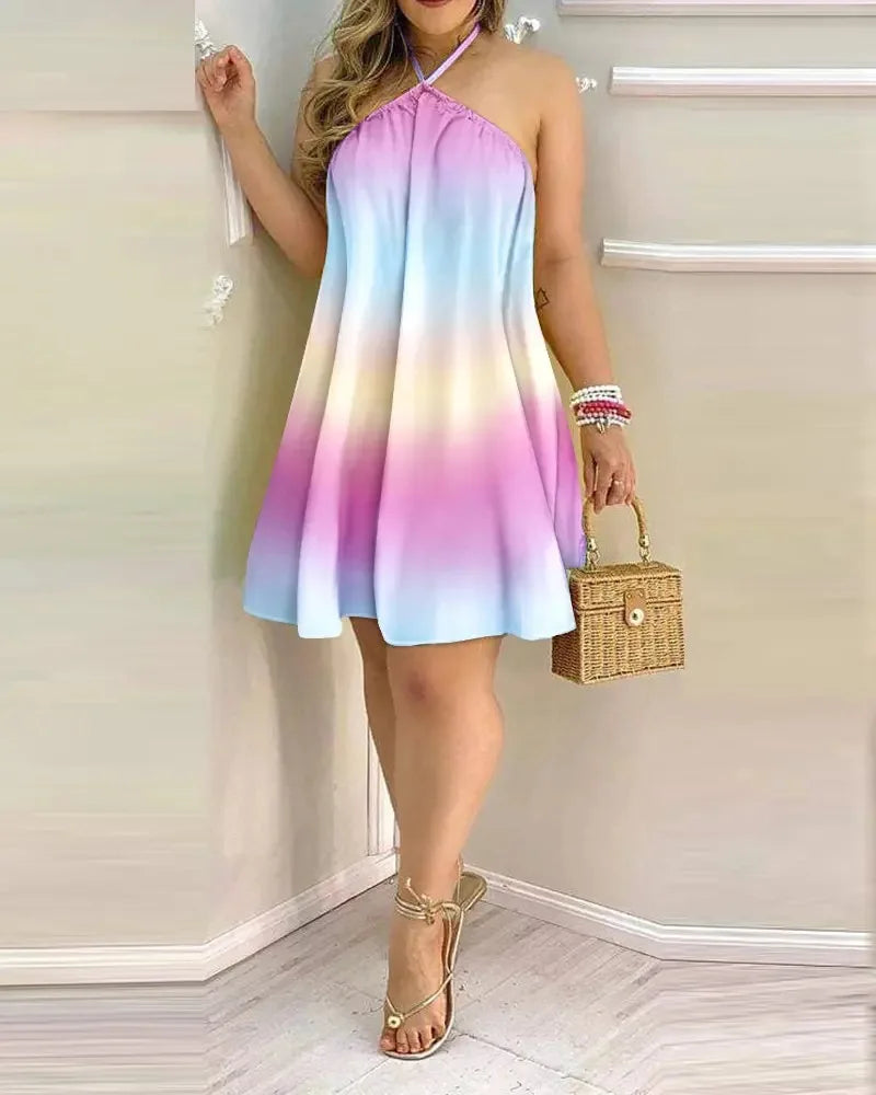 BohoBloom Halter Dress – Floral Backless Summer Style  Free-spirited, feminine, and made for sunny days.
