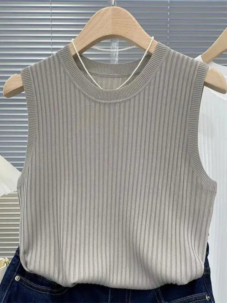 FlexKnit Crop Tank – Slim Sleeveless Summer Top  Simple, stretchy, and made to fit you perfectly.