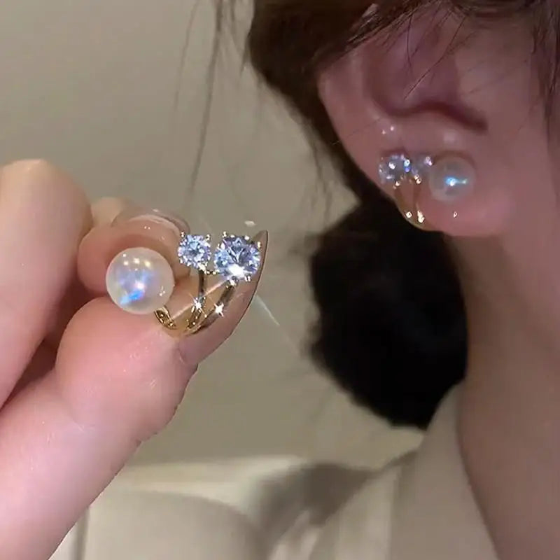 Crystal Heart Hoops – 925 Silver Needle Earrings  Soft sparkle. Sweet charm. Everyday luxury.