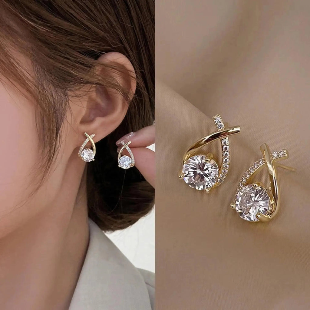 Crystal Heart Hoops – 925 Silver Needle Earrings  Soft sparkle. Sweet charm. Everyday luxury.