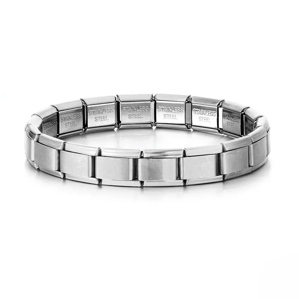 Modu Square Bracelet – Italian Steel Link Band  Sharp design. Strong build. Street-ready style.