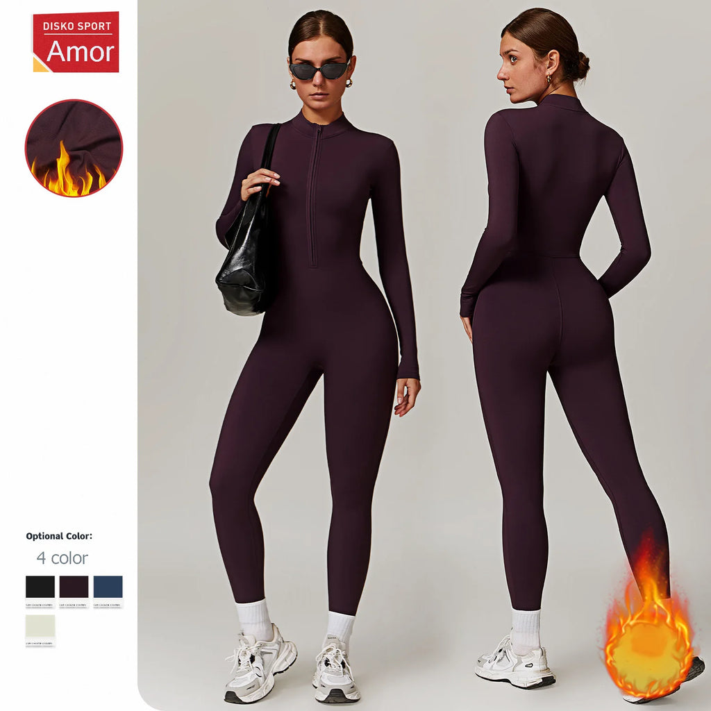 Therma Flex Jumpsuit – Long Sleeve Sculpt Active Suit  Warm coverage. Sleek fit. Total performance.