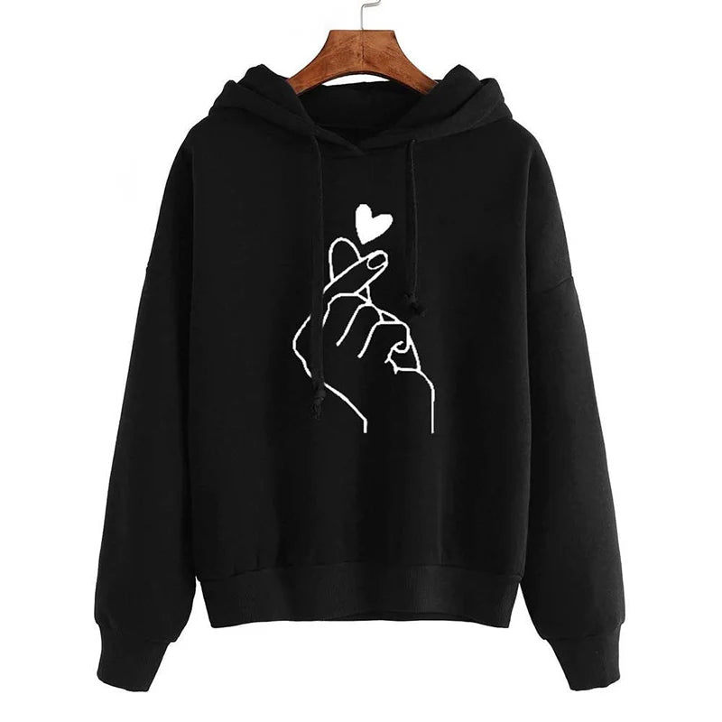 HeartCozy Hoodie – Korean Fleece Loose Fit  Warm feel. Cute detail. Everyday comfort.